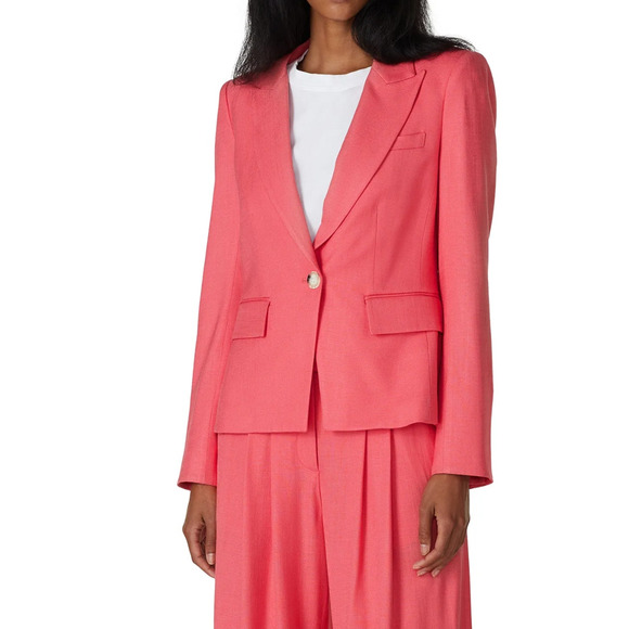 Veronica Beard XS Danielle DICKEY Jacket Fitted Peplum Melon Blazer Coral Pink 0 - Picture 2 of 13